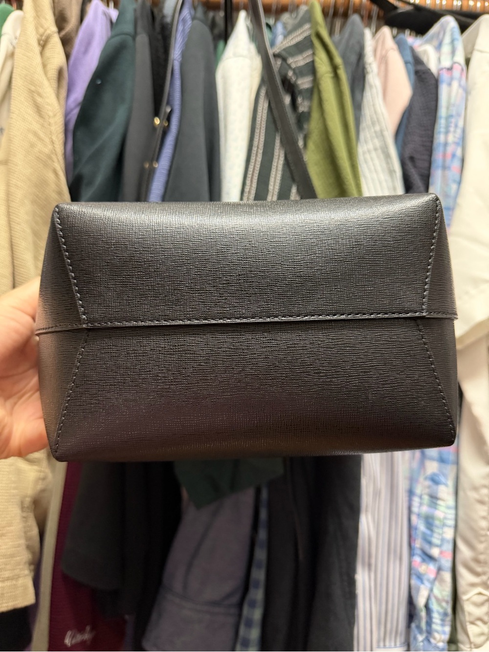 Mansur Gavriel Black Leather Drawstring Bucket Bag with Red Interior - Picture 2 of 7